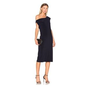 Norma Kamali Drop Shoulder Dress Blue Small